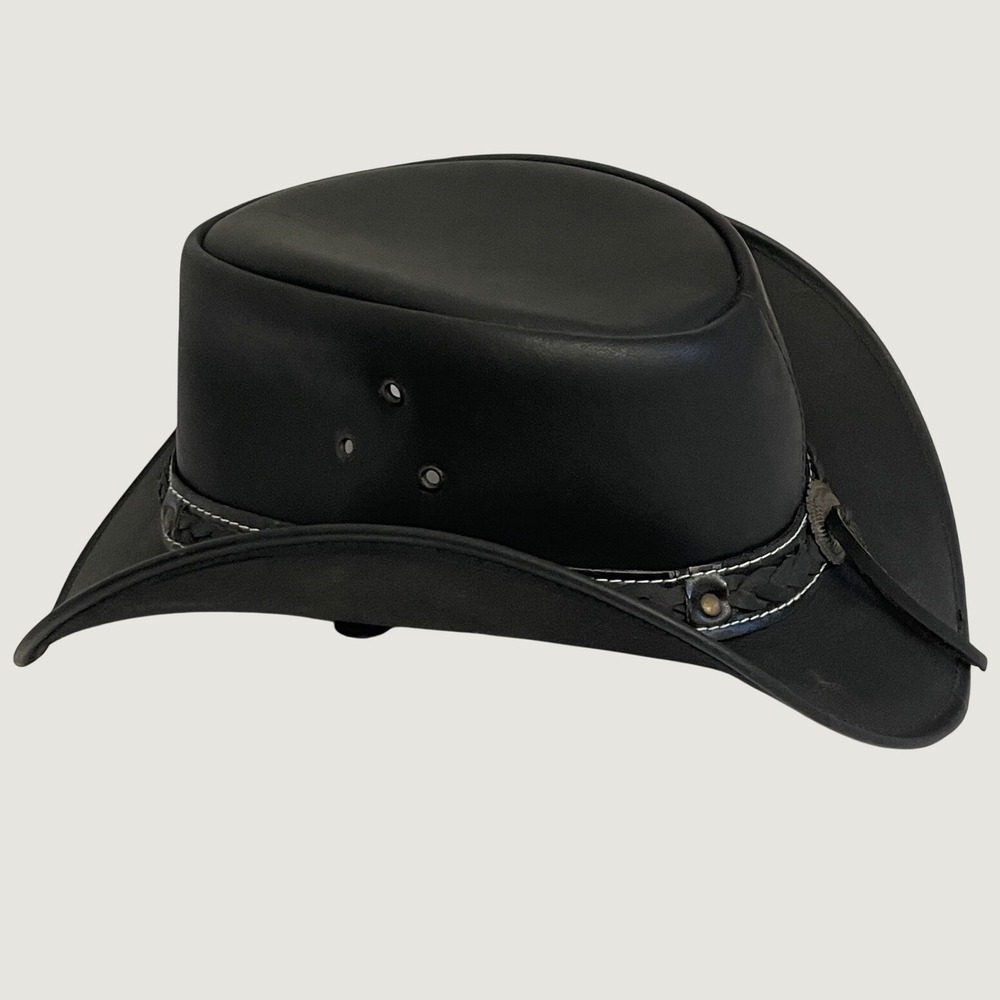 Conner Down Under Leather Hat Medium Black